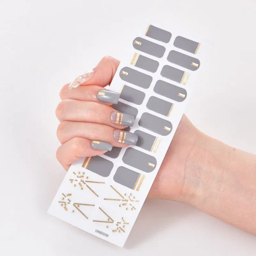 Honeydew - 22 Tips/Sheet Solid Color And Striped Manicure Designer Nail Decals Nailart Sticker Full Beauty Nail Tape Manicure Self Adhesive By WTB