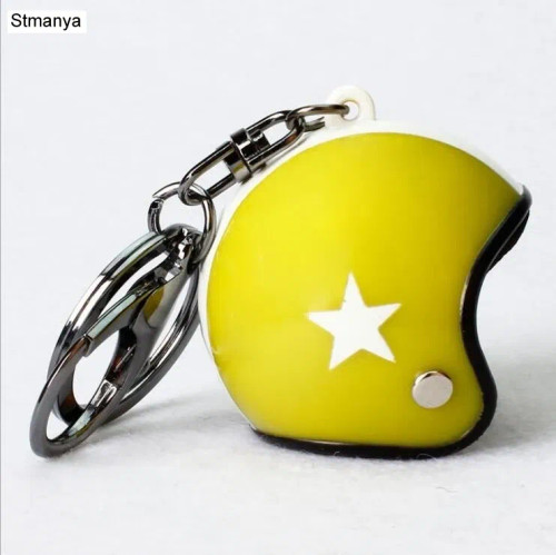 Yellow - New Motorcycle Helmets Key Chain Women Men Cute Safety Helmet Car Keychain Bags Hot Key Ring Gift Jewelry Wholesale 17022 By WTB