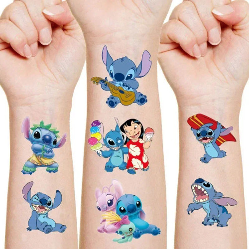 Olive - Disney Stitch Tattoo Stickers Cute Cartoon Toys For Children'S Happy Birthday Party Decoration Halloween Cosplay Props Kid Gifts By WTB