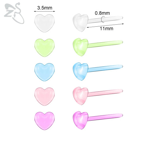 Metal Pure Gold Color - Zs 10-50Pcs/Lot Colorful Acrylic Stud Earring Invisible Transparent Anti-Allergy Ear Pin 20G Star Ball Curing Ear Hole Retainer By WTB