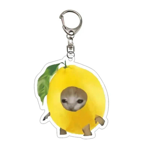 Watermelon Red - Banana Cat Keychain For Students Funny Pendant Lanyard Decorations Cat Charm Phone Chain Anti-Lost Strap Decors By WTB