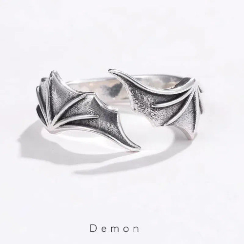 Retro Angel Demon Wings Creative Ring For Men Women Punk Gothic Open Ring Handmade Unisex Jewelry Accessories Gift For Lovers By WTB