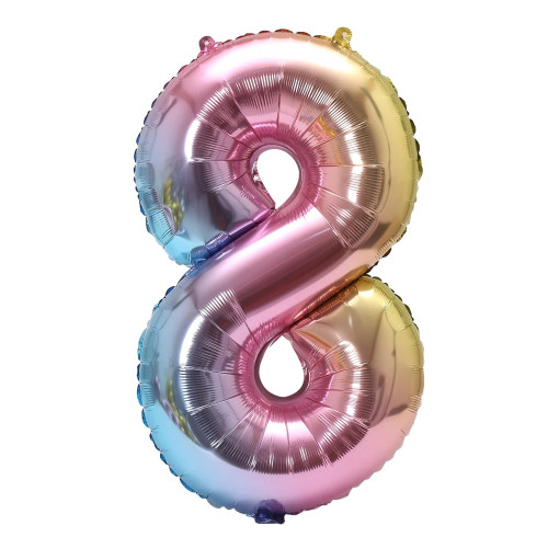 Deep Sapphire, Ballon Size: 10Inch - 32Inch Rainbow Gradient Number Foil Balloon 1-9 For Kids Birthday Party Decor Baby Shower Bridal Shower More Options Avaliable By WTB
