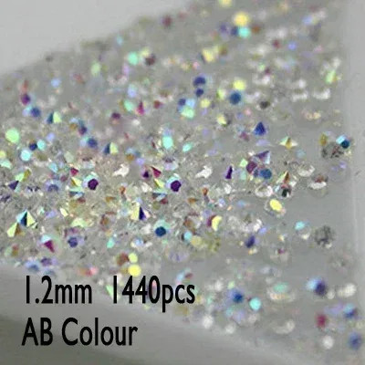 Blue - 1440Pcs Shiny Crystal Ab Mini Pixie Nail Rhinestones Glitter 3D Micro Diamonds For Nails Art Diy Accessories By WTB