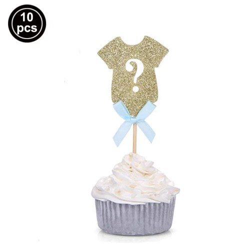 Olive - Glitter Gender Reveal Cake Topper Boy Or Girl Party Decoration Baby Shower Party Supplies By WTB