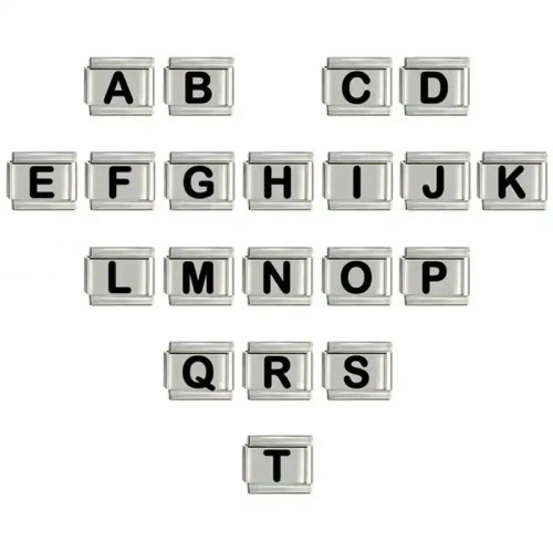 Metal Silver Plated, Main Stone White - New Diy Italian Charm 9Mm Module Bracelet 26 English Letter Stainless Steel Elastic Bracelets For Men And Women Gift By WTB