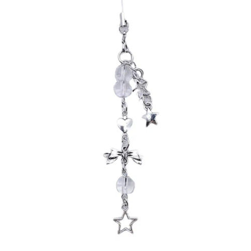 Black & Red - Goth Y2K Phone Charm Pendant Kawaii-Key Chain For Bag Cute Accessory Women Guitar Strap Lanyard Beaded Keychain Pendant By WTB