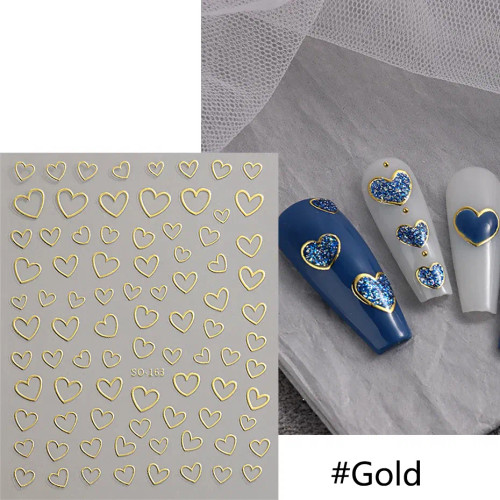 Plum - Sliver Stars Nails Stickers 3D Bronzing Laser White Cross Starlight Glossychic Y2K Stylish Adhesive Manicure Decorations So-167 By WTB