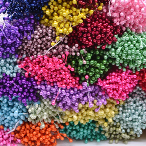 Clear - 250Pcs/Lot 3Mm Mini Flower Stamens Artificial Stamen Diy Handmade Wreath Wedding Party Decoration Scrapbooking Crafts 8Z By WTB