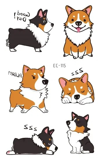 Violet/?Â«?Â?Â¦Â° - Cartoon Animal Waterproof Temporary Tattoo Cute Pet Cats And Dogs Tattoo Stickers Children Boy Girl Fake Body Art Flash Tatoo By WTB