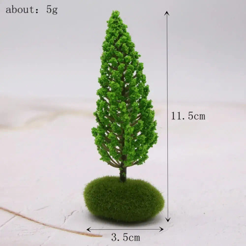 Light Green - Artificial Moss Rocks/Wooden Base Model Trees Simulation Plastic Dollhouse Mini Tree Natural Green Bonsai Figurine By WTB