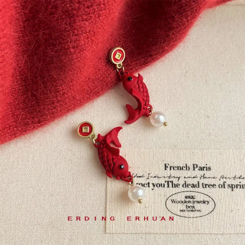 Metal Hot Stamping - Chinese Style New Year Earrings Heart God Of Wealth Snake Year Drop Earring Tassels Ear Decor 2025 Women Earrings Women By WTB