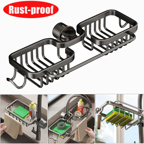 Multi - New Rust-Proof Kithen Faucet Drainer Rack Sponge Towel Holder Shelf Bathroom Soap Organizer Stand Sink Accessories Storage Stand By WTB
