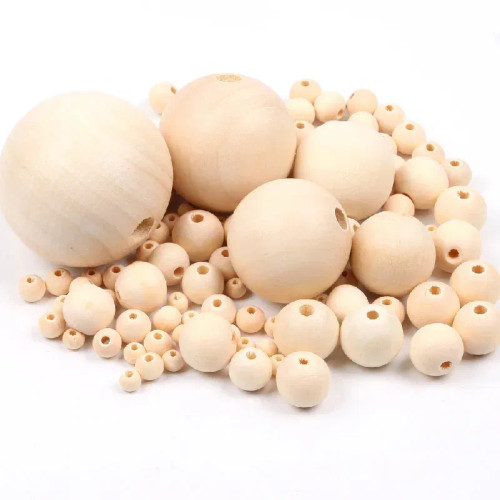 Pine, Wood Diameter: 4-5Cm - 2-500Pcs Natural Wooden Beads With Holes 4-30Mm Round Spacer Wooden Bead Ball Loose Wood Bead Charm For Diy Handmade Accessories By WTB