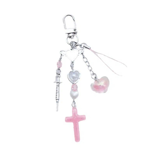 Light Yellow - Goth Y2K Phone Charm Pendant Kawaii-Key Chain For Bag Cute Accessory Women Guitar Strap Lanyard Beaded Keychain Pendant By WTB