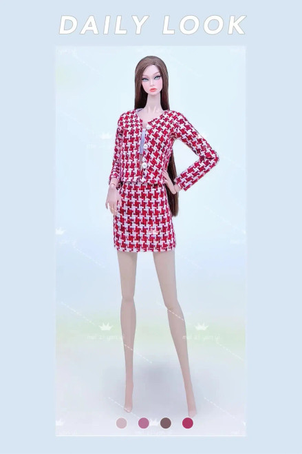 White - For Barbie Clothes Doll Overalls Clothing And Accessories Outfits For Barbie Dress Black Doll Uniform Princess Dress Settoy By WTB