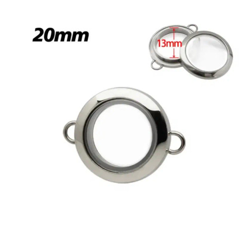 Metal Hot Stamping - 1Pc 20Mm 25Mm 30Mm Stainless Steel Floating Locket Glass Memory Twist Locket Silver Gold Color For Bracelet Jewelry Making By WTB