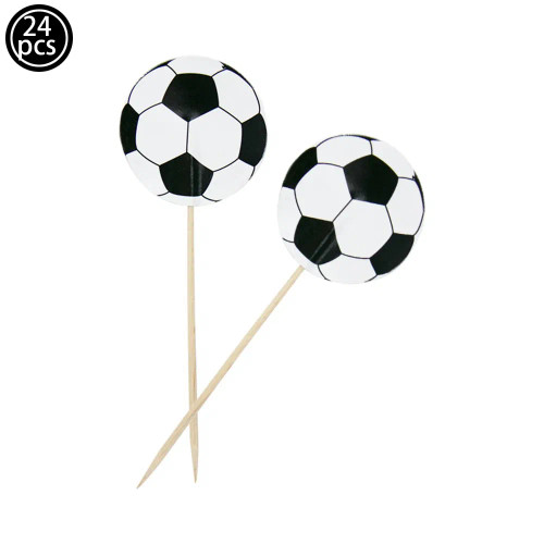 Plum - Soccer Cake Decorations Soccer Birthday Party Supplies Soccer Ball Cupcake Topper By WTB
