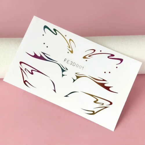 Monochrome - Laser Gold Eyes Decorative Stickers Eyebrow Eyeliner Face Art Sticker Decals Halloween New Year Festival Party Diy Decorations By WTB