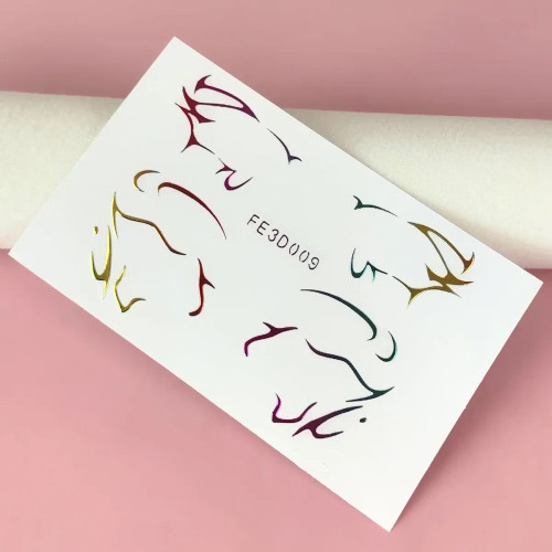 Dark Blue - Laser Gold Eyes Decorative Stickers Eyebrow Eyeliner Face Art Sticker Decals Halloween New Year Festival Party Diy Decorations By WTB