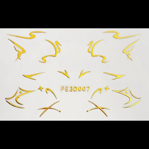 Brown - Laser Gold Eyes Decorative Stickers Eyebrow Eyeliner Face Art Sticker Decals Halloween New Year Festival Party Diy Decorations By WTB