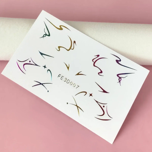 Dark Gray - Laser Gold Eyes Decorative Stickers Eyebrow Eyeliner Face Art Sticker Decals Halloween New Year Festival Party Diy Decorations By WTB