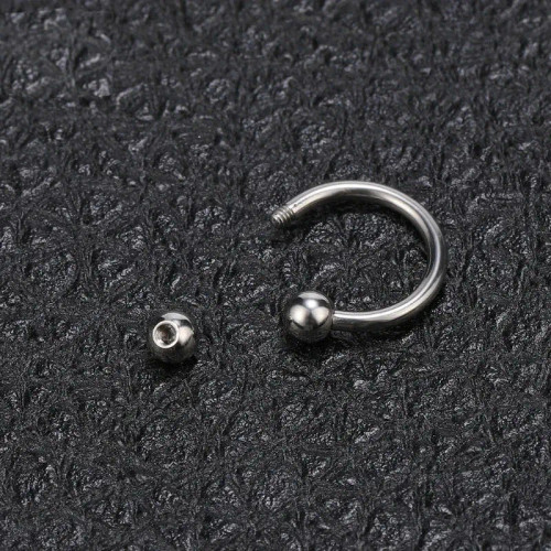 Metal Red, Main Stone White - 1Pc Stainless Steel Nose Ring Hoops,16G Nose Piercings Cartilag Helix Ear Piercing For Women Men Septum Rings Piercing Jewelry By WTB