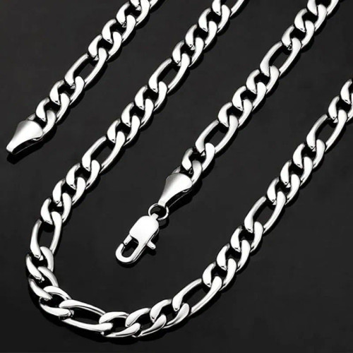 Gem Black, Length: 90Cm - 925 Sterling Silver 40-75Cm Figaro Chain Necklace Men Women Fashion Simple Chain Wedding Christmas Gift Jewelry Accessories By WTB