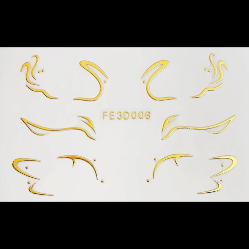 Violet/?Â«?Â?Â¦Â° - Laser Gold Eyes Decorative Stickers Eyebrow Eyeliner Face Art Sticker Decals Halloween New Year Festival Party Diy Decorations By WTB