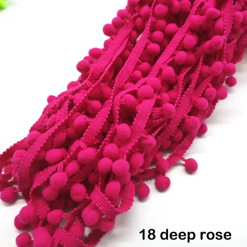 Beige, Size: M - 1-5Yard Pom Pom Fringe Lace Ribbon Pompom Trim Ball Fabric Diy Sewing Tassel Lace Kintted Fabric Handmade Diy Craft Accessorie By WTB