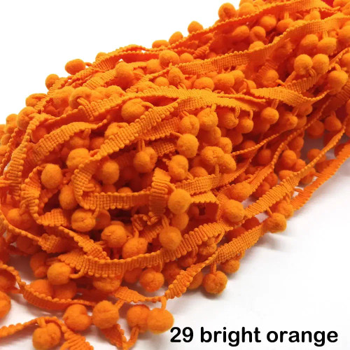 Bronze, Size: M - 1-5Yard Pom Pom Fringe Lace Ribbon Pompom Trim Ball Fabric Diy Sewing Tassel Lace Kintted Fabric Handmade Diy Craft Accessorie By WTB