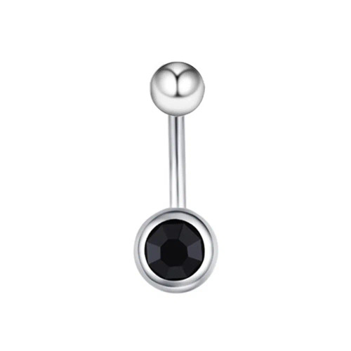 Metal Antique Copper Plated, Main Stone Black, Shape\Pattern: Curved Barbell, Body Jewelry Type: Navel & Bell Button Rings, Body Jewelry Application Area: Body - 14G 1.6Mm Crystal Belly Button Navel Ring Steel 5Mm 8Mm Ball 8Mm - 16Mm Bar Cur By WTB