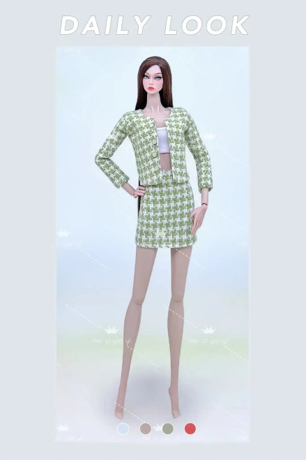 Dark Khaki - For Barbie Clothes Doll Overalls Clothing And Accessories Outfits For Barbie Dress Black Doll Uniform Princess Dress Settoy By WTB