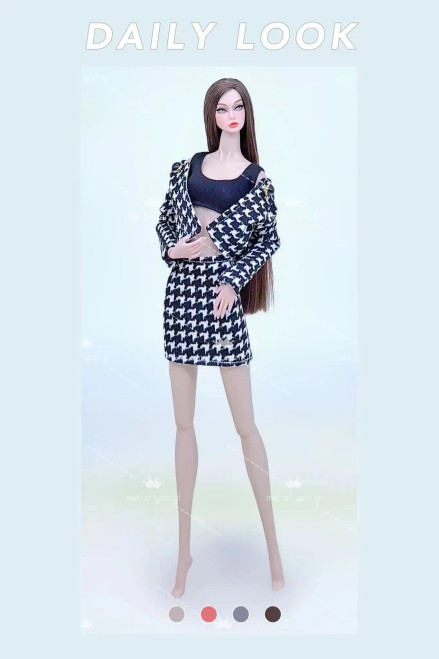 Red Wine - For Barbie Clothes Doll Overalls Clothing And Accessories Outfits For Barbie Dress Black Doll Uniform Princess Dress Settoy By WTB