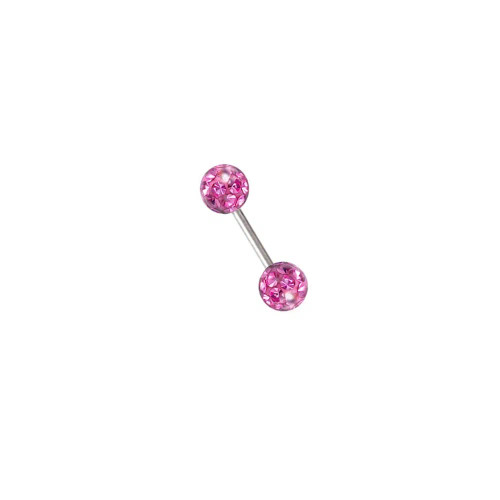 Metal Silver Plated, Main Stone Red - 16G 1.2Mm Coated Crystal Steel Ear Stud Tragus Helix Cartilage 3/4/5Mm Cz Ball 6/8/10/12/14Mm Bar Barbell Piercing By WTB