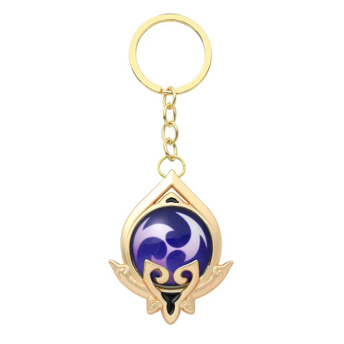 Black - Genshin Impact Keychain Anime Game Genshi Impact Vision Element God'S Eye For Men Key Chain Kids Accessories Key Ring By WTB