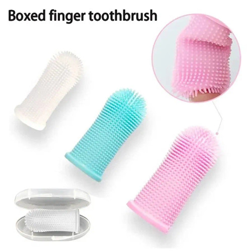 White - Pet Finger Toothbrush Cleaning Products For Cats And Dogsoral Cleaning Toothbrushessilicone Bristles By WTB