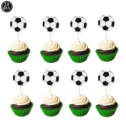 Khaki - Soccer Birthday Party Decorations Disposable Tableware Paper Plates Cups Napkins Tablecloth Balloon Banner Soccer Party Supplies By WTB