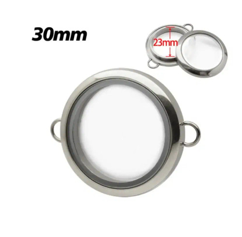 Metal Light Yellow Gold Color - 1Pc 20Mm 25Mm 30Mm Stainless Steel Floating Locket Glass Memory Twist Locket Silver Gold Color For Bracelet Jewelry Making By WTB