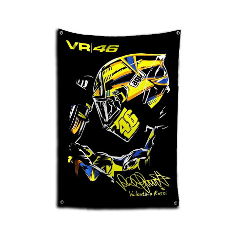 Grey, Size: 60 X 90Cm - 3X5 Ft D-Doctors R-Rossis Vr-46 Flag Polyester Digital Printing Banner For Garage Wall Out Door Decoration With Brass Grommets By WTB