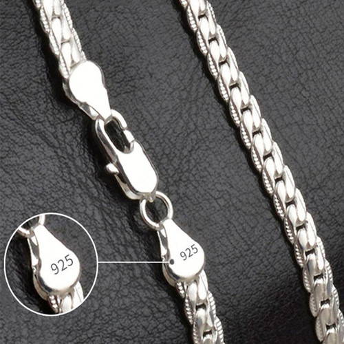 Length: 70Cm - 20-60Cm Silver Color Luxury Brand Design Noble 6Mm Necklace Chain For Woman Men Fashion Wedding Engagement Jewelry By WTB
