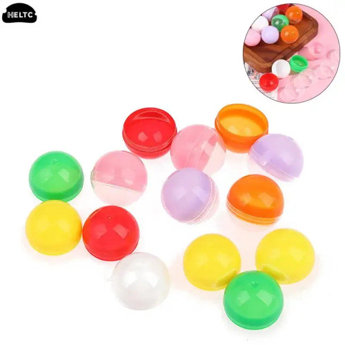 Fluorescence Yellow - 50Pc Mini 28/32Mm Clear Transparency Plastic Capsule Toy Surprise Ball Tiny Container Making Things Model Gashapon Toy Random By WTB
