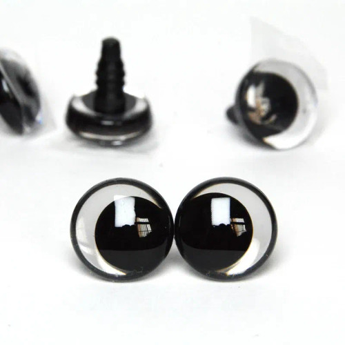 White, Size: M - 20Pcs 12Mm 14 16 18 20 25 30Mm 3D Cartoon Clear Toy Animal Safety Strange Eyes Doll Eyes Eyes With Hard Washer-Size Option By WTB