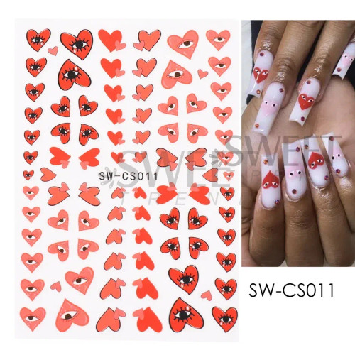 Fuchsia - 5D Embossed Elk Nail Art Sticker Cute Christmas Winter Santa Claus Snowflake Gingerbread Man Engraved Slider Manicure Decoration By WTB