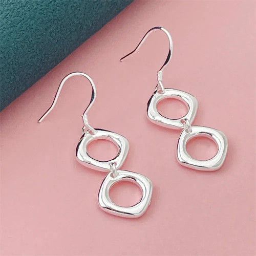 Gem Dark Purple - 925 Silver Heart Shape Earrings Women Exquisite Student Jewelry Accessories By WTB