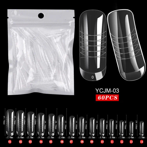 Blue - 60Pcs/Bag Extension Nail Forms For Uv Gel Polish Quick Building Mold Acrylic False Nail Art Tips Dual System Manicure Accessory By WTB