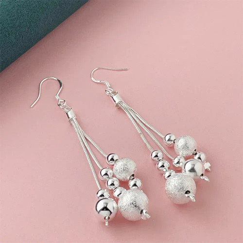 Gem Light Blonde - 925 Silver Heart Shape Earrings Women Exquisite Student Jewelry Accessories By WTB
