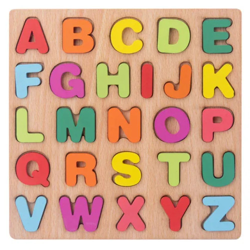 Chocolate - Baby Wooden Puzzles Montessori Toys 1 2 Years Toddler Toys Hand Grab Board Alphabet Number Cognition Learning Educational Toys By WTB