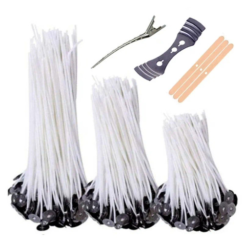 Brown - 103Pcs Waxed Cotton Candle Wicks Set With Stand Original Smokeless Candle Wicks Soy Oil Wax Core Woven Making Candles Supplies By WTB
