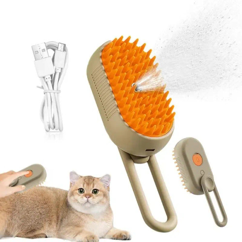 Steam Brush Steam Cats Comb Water Steam Cat Brush Electric Spray Hair Brushes Cats Massage Grooming Hair Removal Comb By WTB